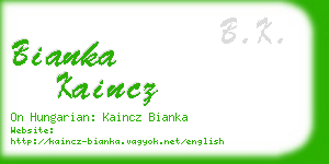 bianka kaincz business card